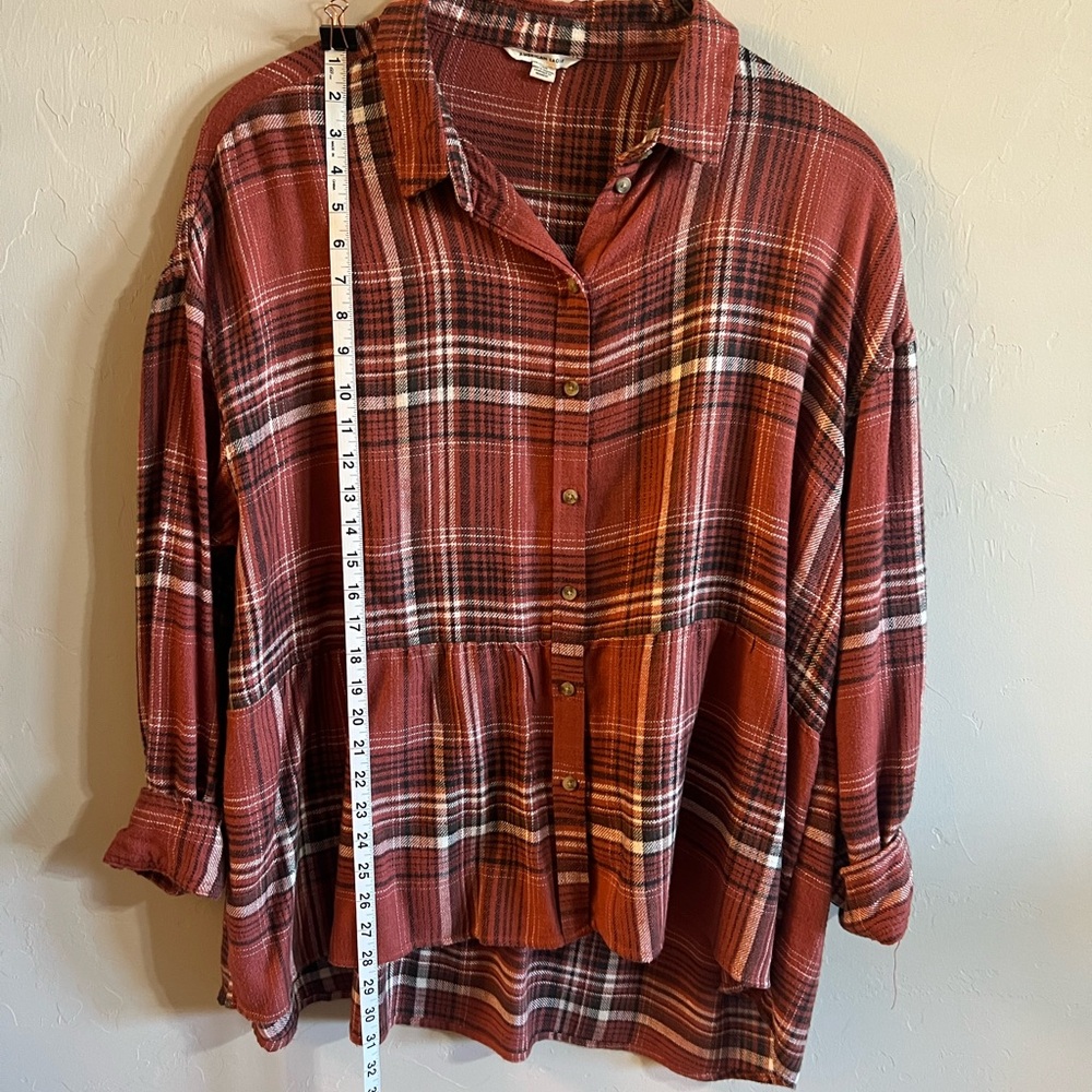 American Eagle Outfitters Red Plaid Shirt